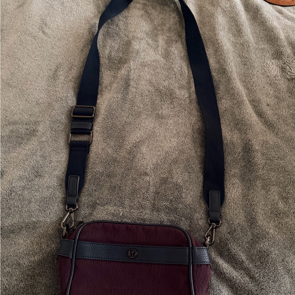 Lululemon Athletica Burgundy and Black Crossbody Bag